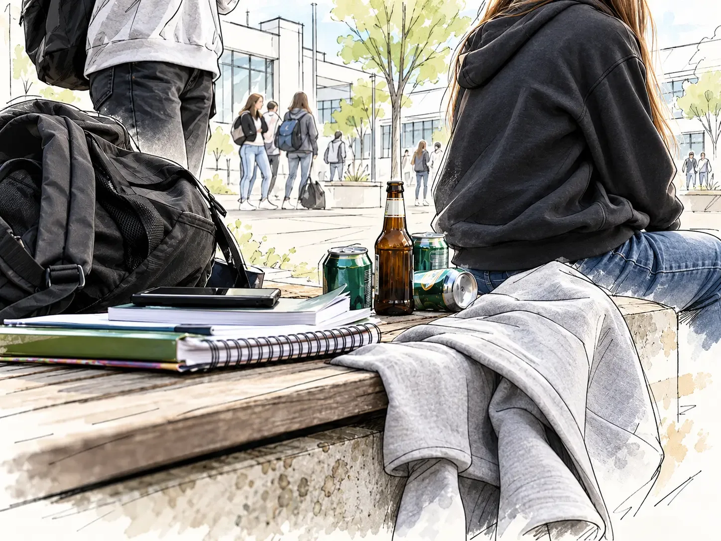 Alumnado trabajando de forma colaborativa